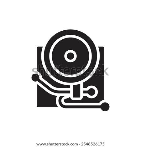 Boxing Bell Filled Icon Vector Illustration