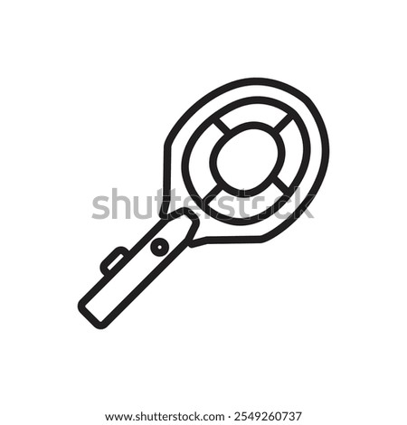 Bedroom Mosquito Racket Outline Icon Vector Illustration