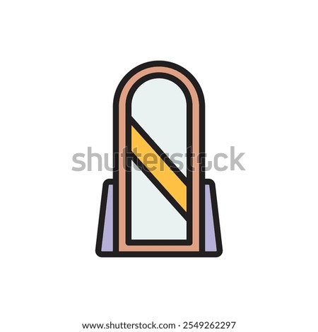 Bedroom Mirror Icon Vector Illustration