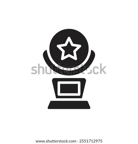 Theatre Trophy Filled Icon Vector Illustration