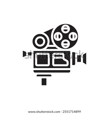 Theatre Cinema Projector Filled Icon Vector Illustration