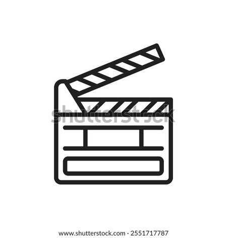 Theatre Clapperboard Outline Icon Vector Illustration