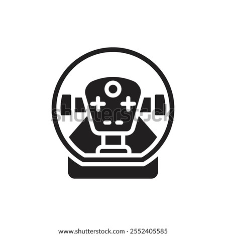 Esports Steering Stick Filled Icon Vector Illustration