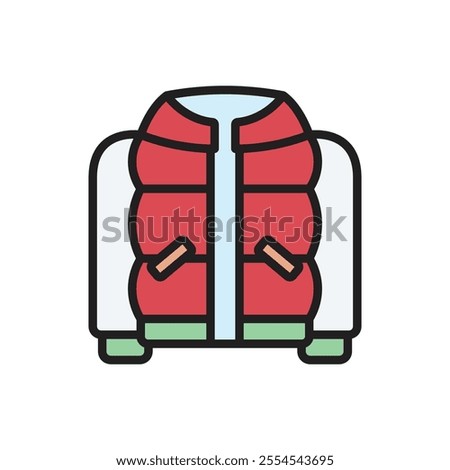 Winter Puffer Coat Icon Vector Illustration