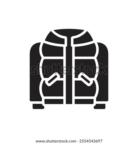 Winter Puffer Coat Filled Icon Vector Illustration