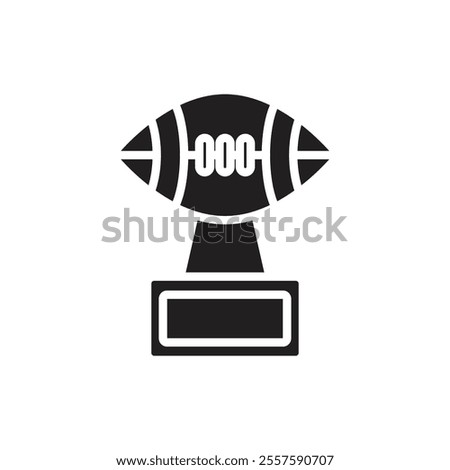 Rugby Trophy Filled Icon Vector Illustration