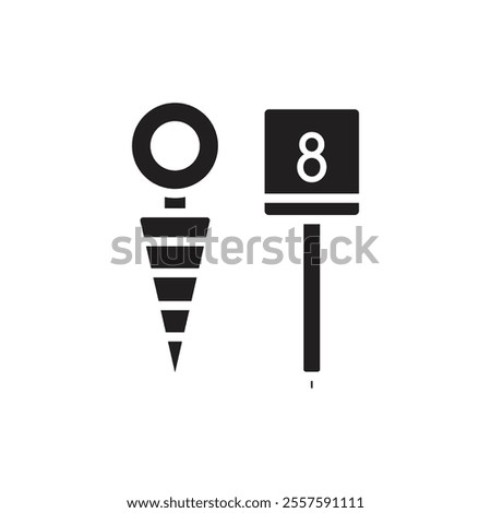 Rugby Down Indicator Filled Icon Vector Illustration