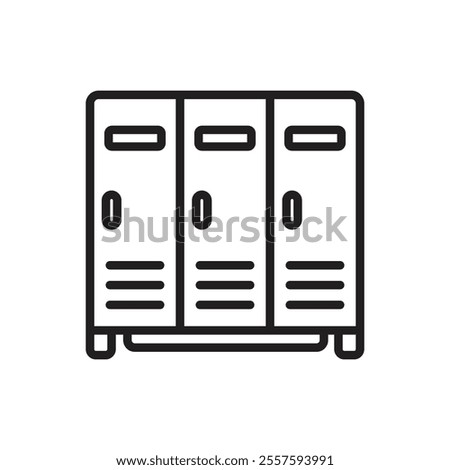 Rugby Locker Outline Icon Vector Illustration