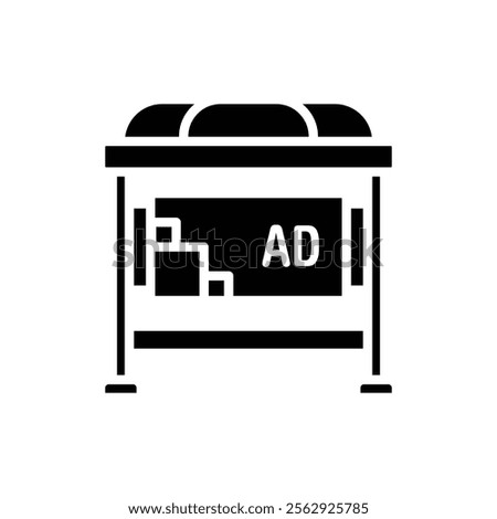 Advertising Bus Stop Filled Icon Vector Illustration