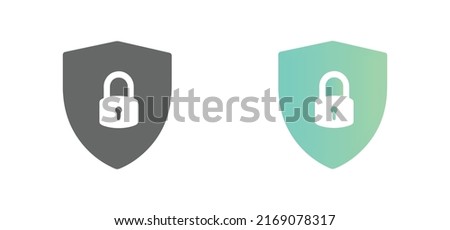 vector icon of security shield. Sheild security vector icon in modern flat design isolated on white background in two different styles. vector illustration eps10.