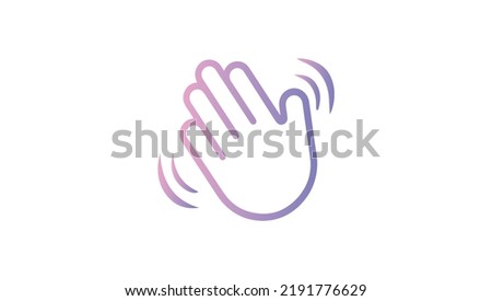 waving hand vector line icon. hello hi gesture symbol vector illustration. vector eps 10.