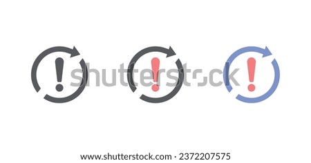 Vector icon of exception. Error exception vector line icon isolated on white background in three different styles.