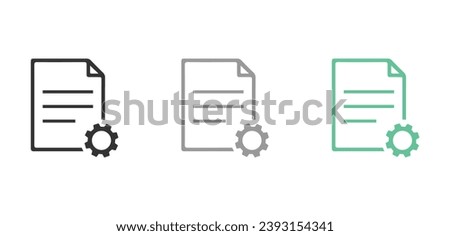File or Folder settings configuration concept vector icon isolated on white background in three different color styles.
