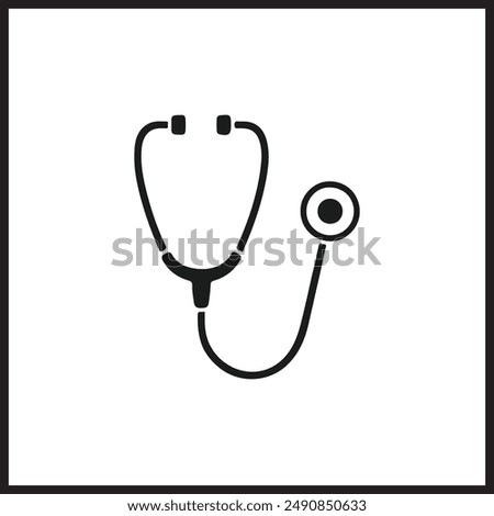 Stethoscope Vector, Drawing. Stethoscope Sign, Symbol. Doctor Gadget, Tool.