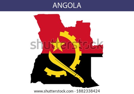Angola Map with Flag Vector  - Editable flags and maps