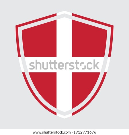 Vector graphics of a crest with flag of Denmark.