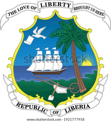 Coat of Arms of Liberia - Flag Vector  - Editable flags and maps