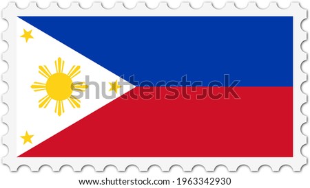 stamp flag of philippines vector - editable flags and maps