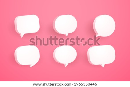 3d pink speech bubble chat icon collection set poster and sticker concept Banner 