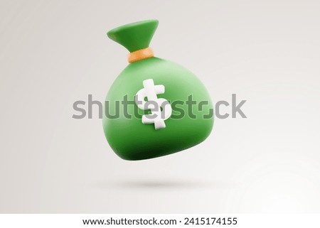 3d vector. 3d money bag. Banking and finance business banner. Vector illustration 3d render