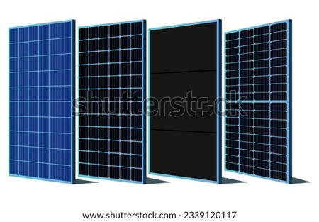 Four different types of solar panels. 