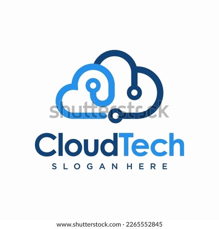 Creative Cloud Data Concept Logo Design, cloud technology logo design modern vector template