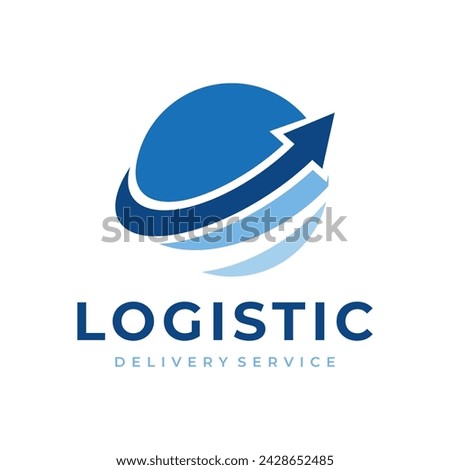 Transport logistic logo of express arrow moving forward for courier delivery or post mail shipping service. Vector isolated icon template for transportation and postal logistics company design