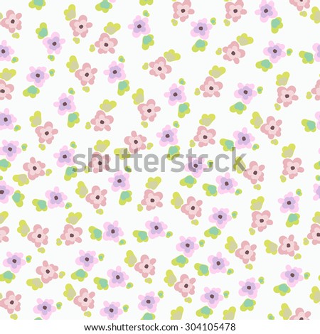 Cute seamless pattern with small flowers. pink and purple flowers. The pattern for the fabric