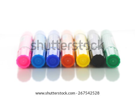 Color Markers on White Background