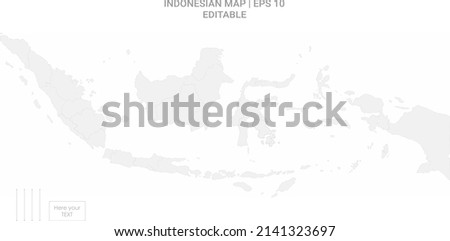 vector map of Indonesia isolated on a white background. High detail illustration. Countries in Asia.
