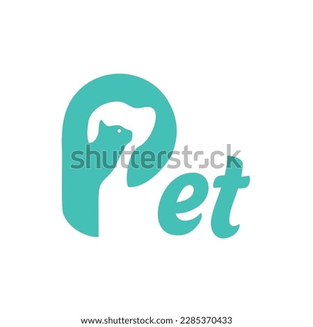 pet logo, cats and dogs, letter p with pet, cat logo, dogs lover, cat illustration, puppy illustration, kitten