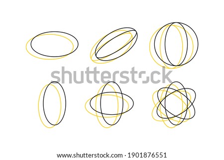 Oval Shapes Icon set in vector illustration. Different angle of Oval shapes in vector. Shapes like Oval, Ball, Orbit, etc.