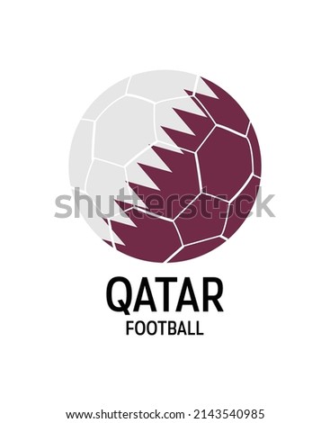 Soccer Ball with Qatar Flag style concept isolated in vector illustration on white background. Modern Football vector with Qatar Flag concept.