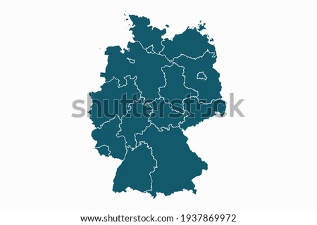 Germany map vector. blue color on white background.