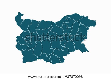 Bulgaria map vector. blue color on white background.