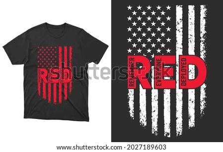 Red Friday T-Shirt Vector Design, Red Friday Support, R.E.D Sweater, Deployment Shirt, Red Friday Gifts, Military Red Friday,  Stock fotó © 