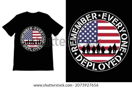 Remember Everyone Deployed T-Shirt Vector design, Red Friday T-Shirt, Military Shirt, American Flag Shirt, Deployment Sweater, Foto stock © 