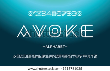 Vector of modern abstract font and alphabet. Geometric technology font. Modern futuristic design letters and numbers. Vector font for logo