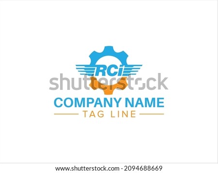 Gear Machine Letter RCI Logo Template vector illustration design