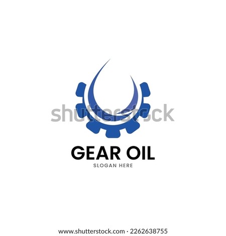 Water drop vector logo design with gears cogs concept , illustration of water drop with gears cogs for liquid oil eco energy and industrial company.