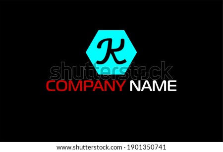 Letter K logo icon design illustration  for your business. Initial logo design, geometric logo. Creative Modern Monogram alphabet. Company Logo Idea with tagline space. Stok fotoğraf © 