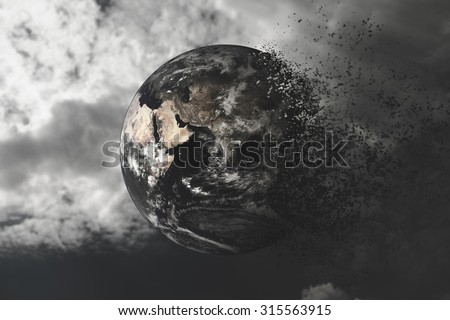End of the World -  Global Warming Effect . Environment concept. World Environment Day concept. Hope concept - Elements of this image furnished by NASA.