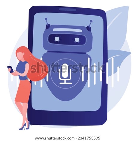 vector chatbot voice controlled virtual assistant abstract concept vector illustration. talking
