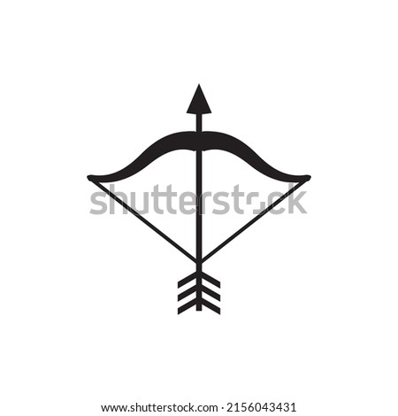 archery archer arrow bow icon, color, black and white, outline. Isolated vector sign symbol.