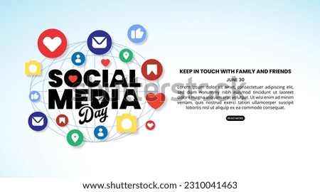 Social media day background with notifications