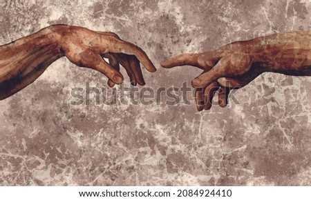 Similar – Image, Stock Photo Painted fingers touching each other