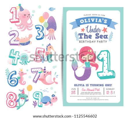 Vector Mermaid Birthday Invitation Download Free Vector Art Stock