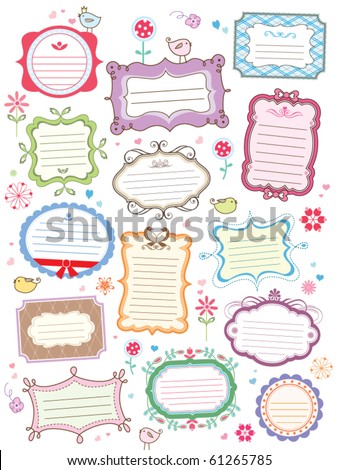 Cute Frames Stock Vector Illustration 61265785 : Shutterstock