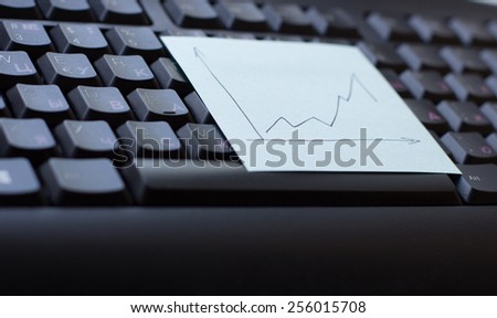 Sticker notes lying on the keyboard