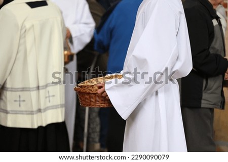 Similar – Image, Stock Photo donation in the church